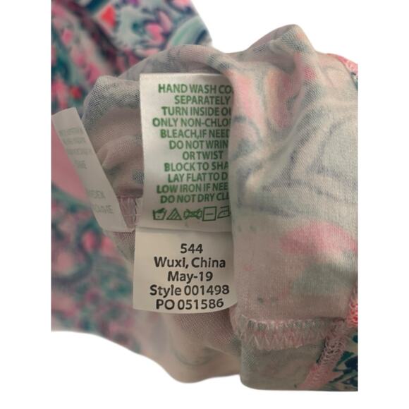 Lilly Pulitzer Ophelia Swing Dress Pink Tropics Tint Paisley Flared Sleeve Large - Picture 6 of 7